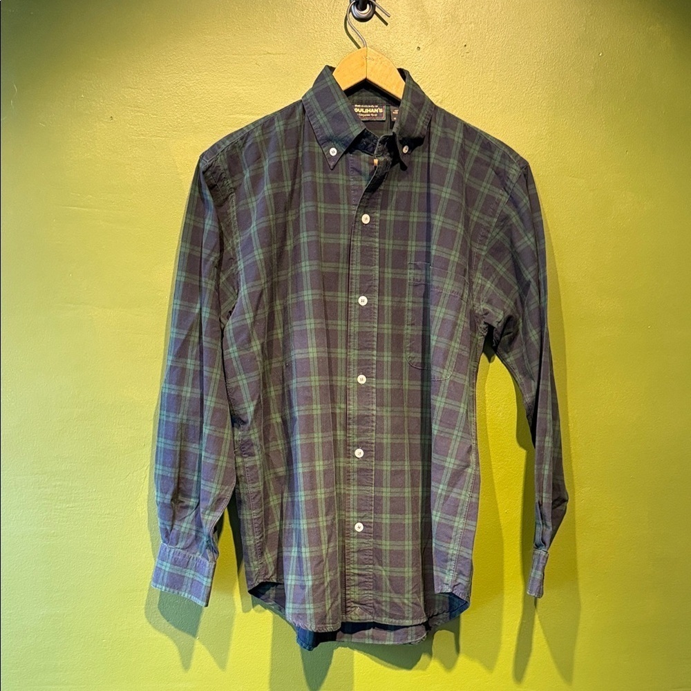 Vintage Men's Green Plaid Shirt